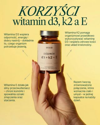 Coraz mniej słońca, coraz mniej energii. 🍂 Jesień to moment, kiedy organizm najbardziej potrzebuje wsparcia – witaminy D3,...